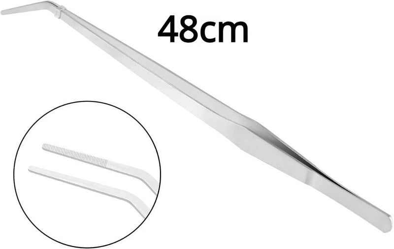 Pinças de aço inoxidável de 48 cm curva  para Alimentação de Répteis