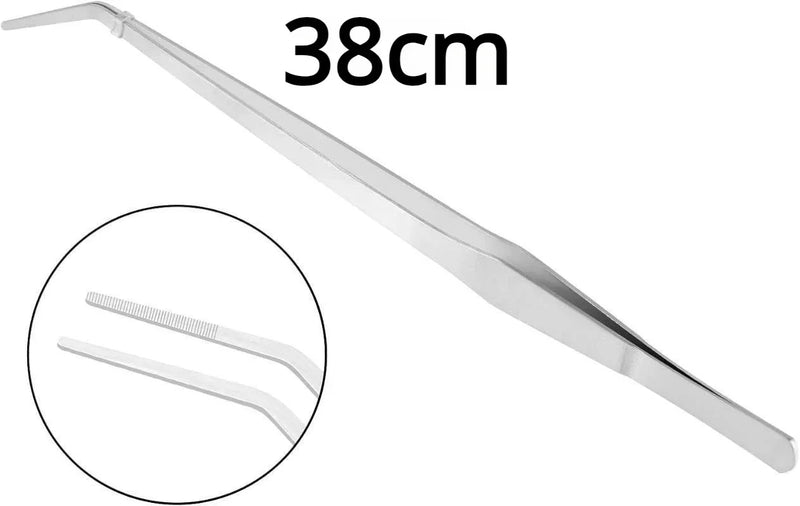 Pinça para alimentação de Répteis 38 cm Curva - Aço Inoxidável