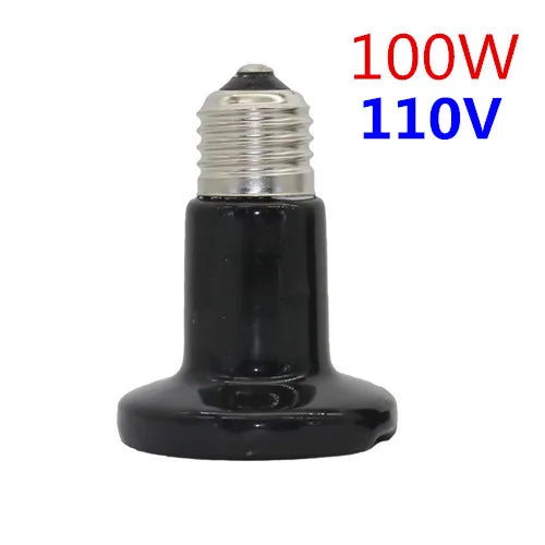 Lâmpada de Cerâmica para aquecimento de Répteis . Não emite radiação UV . 25W 50 W 75 W e 100 W